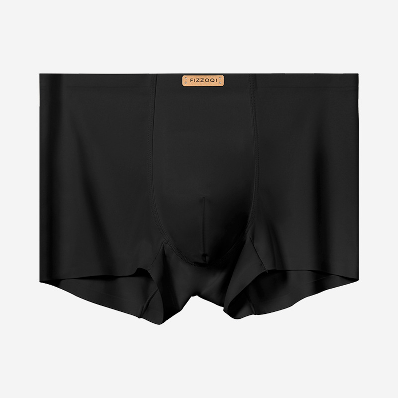 Boxeri bărbați fără cusături, din ice silk, pentru primăvară-vară, confortabili și respirabili, design ușor luxos
