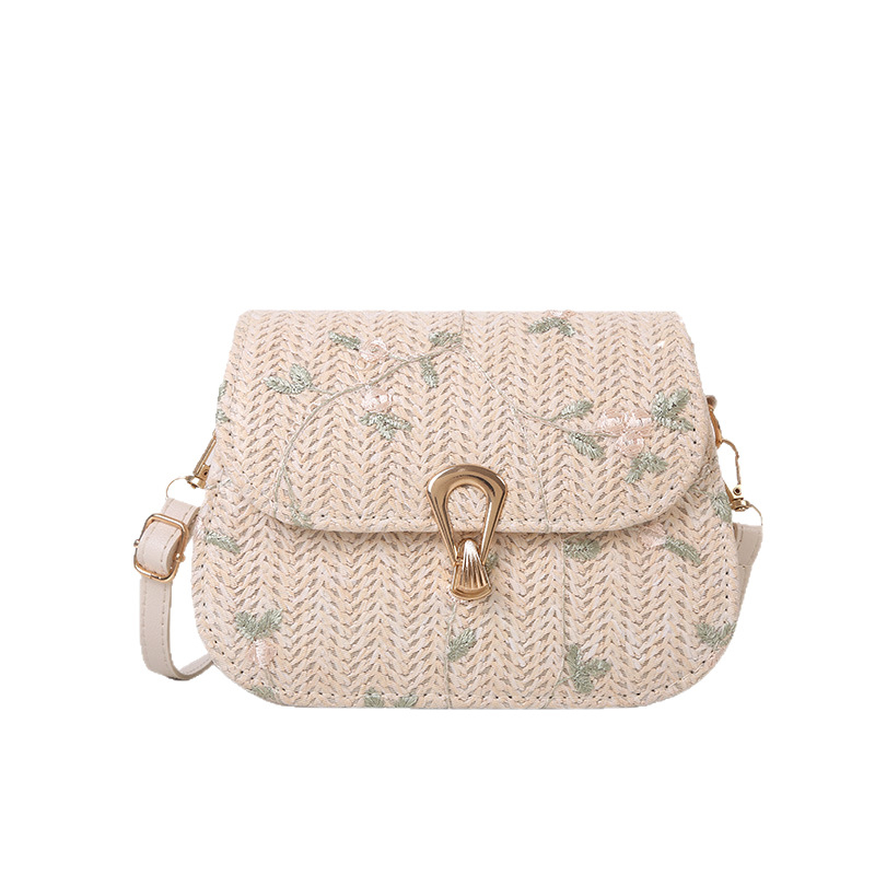 Geantă XL din pai de paie, stil saddle, cu lanț, pentru umăr/crossbody, vară 2025