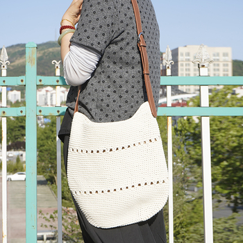 Geantă minimalistă împletită din sfoară de bumbac, crossbody pentru deplasări zilnice, geantă de plajă artistică pentru femei