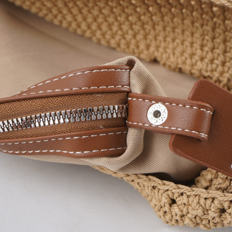 Geantă minimalistă împletită din sfoară de bumbac, crossbody pentru deplasări zilnice, geantă de plajă artistică pentru femei