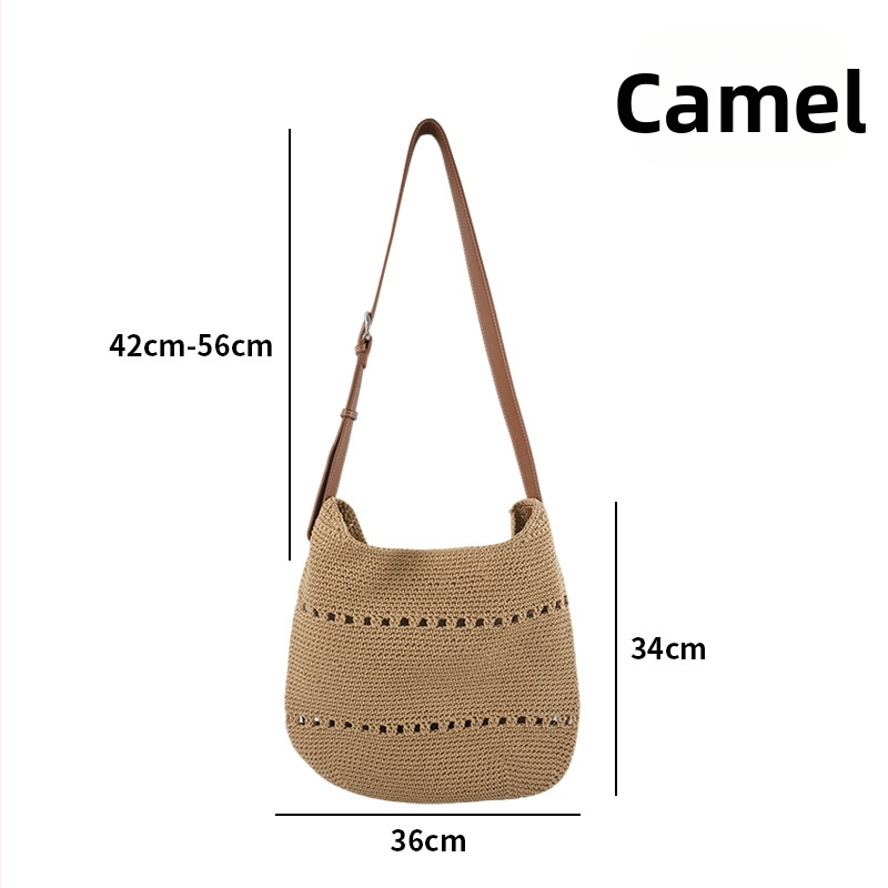 Minimalistická bavlnená kabelka s tkaným lanom, crossbody na každodenné dochádzanie, umelecká kabelka na plážové výlety pre ženy