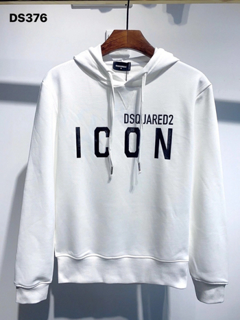DS376 Мъжки суитшър с качулка, принт D2 ICON – европейско‑американски стил, Slim Fit, дълги ръкави, кръгло деколте, памук