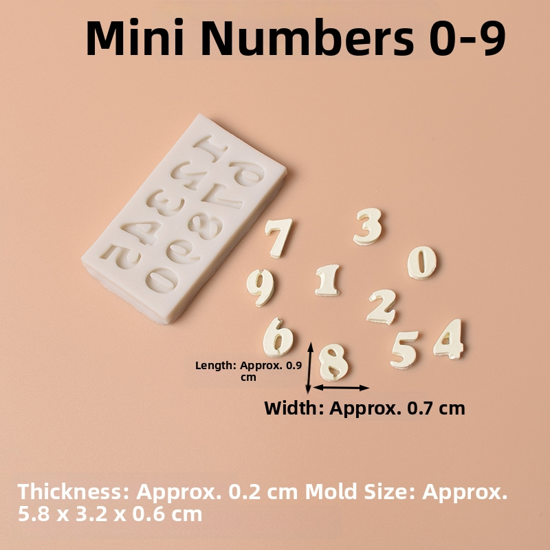 Mini silikónová forma na číslice 0–9 a veľké písmená A–Z na zdobenie torty