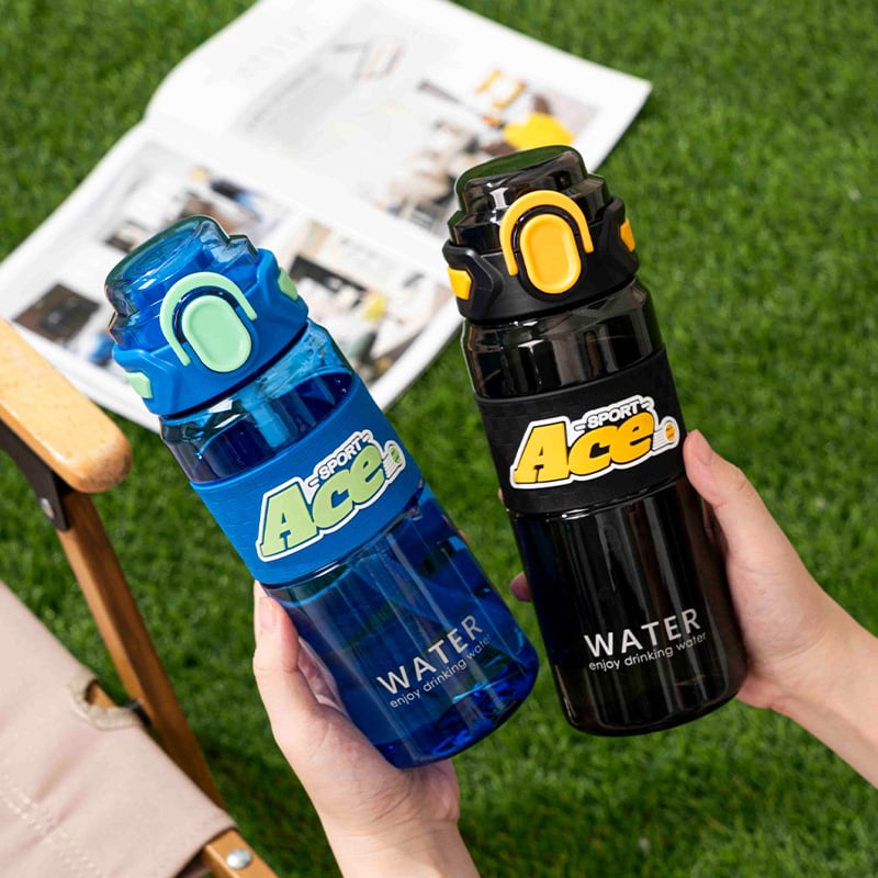 Sticlă de apă sport, nouă pentru vară, cu dop comod, din plastic, pentru femei