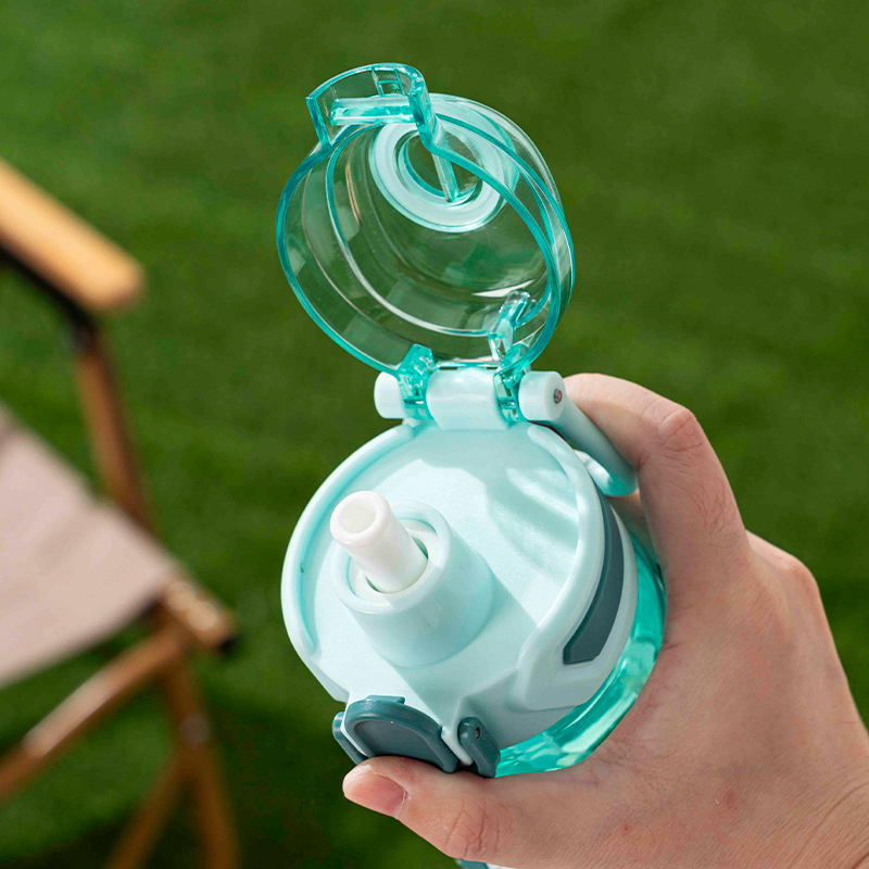 Sticlă de apă sport, nouă pentru vară, cu dop comod, din plastic, pentru femei