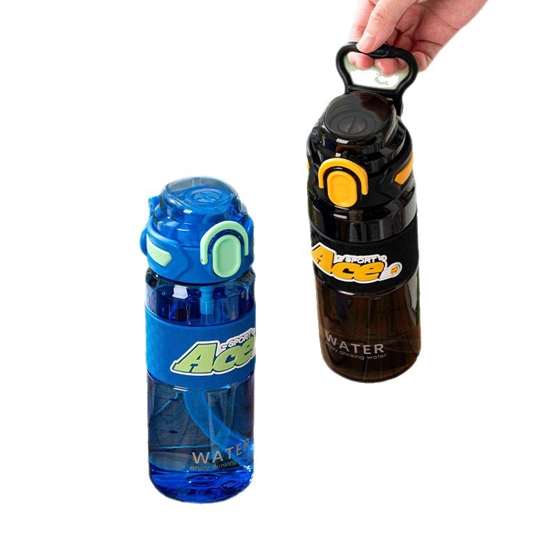 Sticlă de apă sport, nouă pentru vară, cu dop comod, din plastic, pentru femei