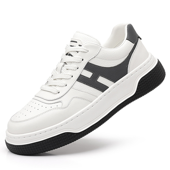 Adidași albi pentru bărbați, din pânză, talie joasă, respirabili, casual și confortabili