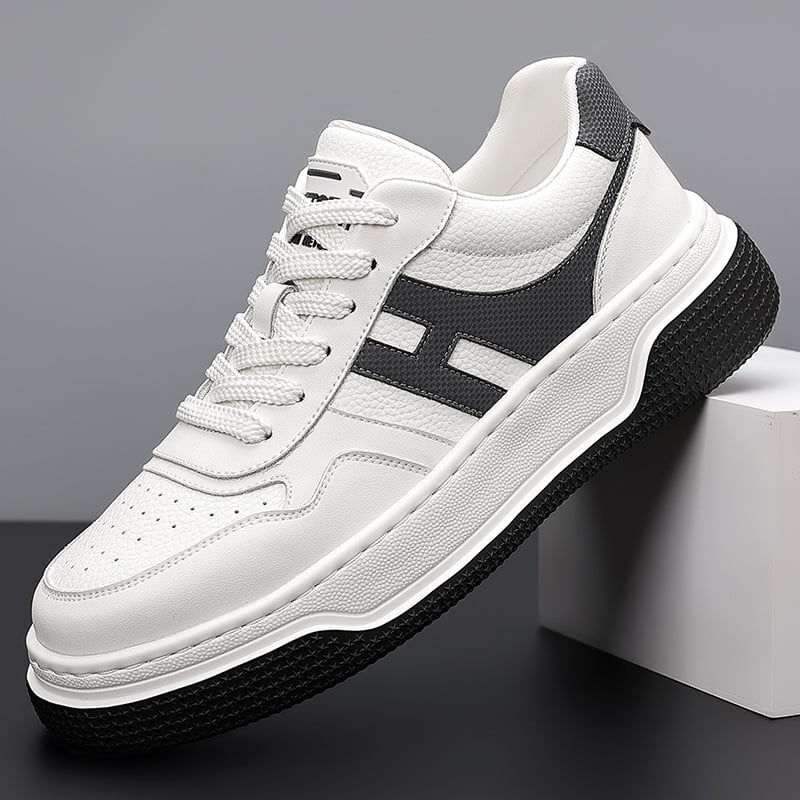 Adidași albi pentru bărbați, din pânză, talie joasă, respirabili, casual și confortabili