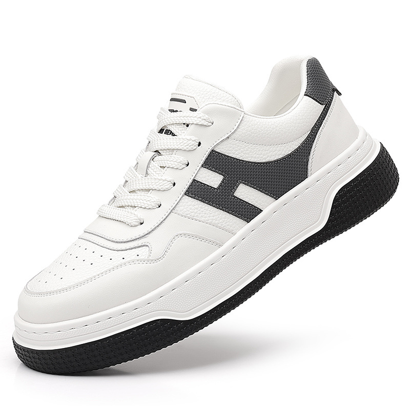 Adidași albi pentru bărbați, din pânză, talie joasă, respirabili, casual și confortabili