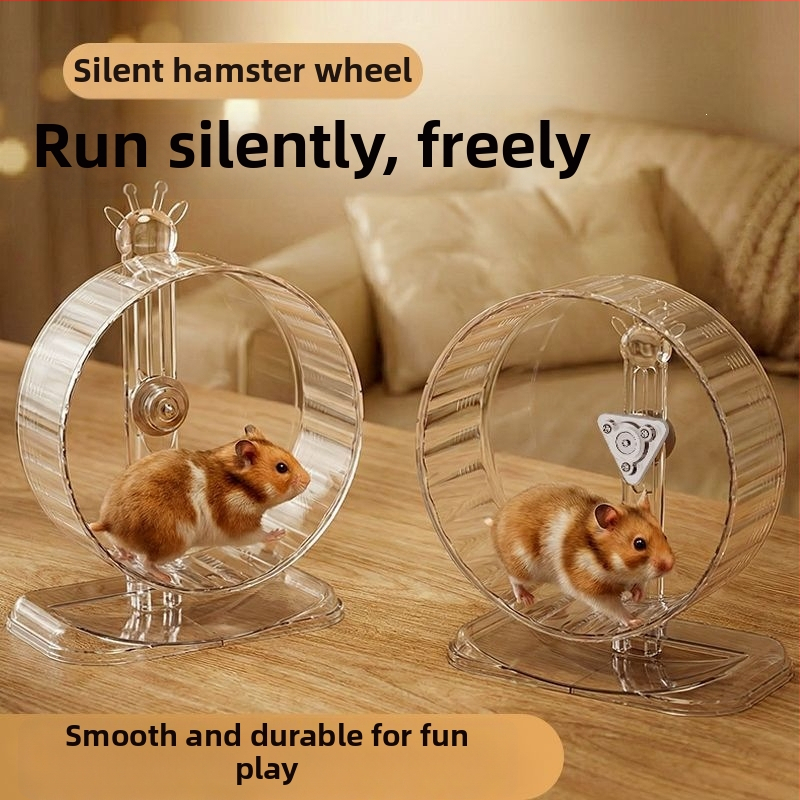 Roata silențioasă pentru hamster cu jucărie, suport decorativ pentru peisaj, montat pe perete pentru hamsterul auriu