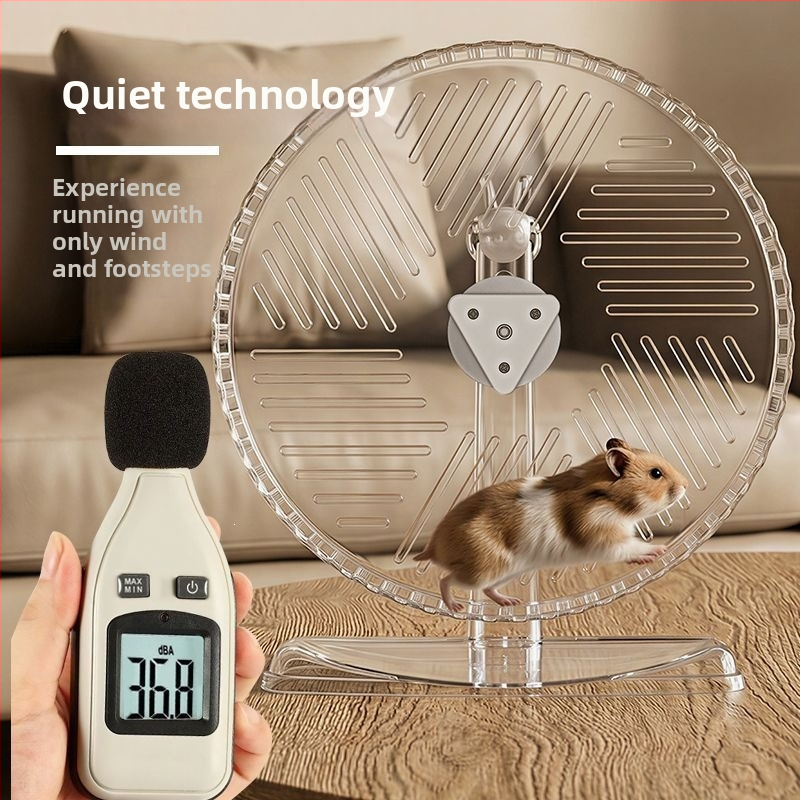 Roata silențioasă pentru hamster cu jucărie, suport decorativ pentru peisaj, montat pe perete pentru hamsterul auriu
