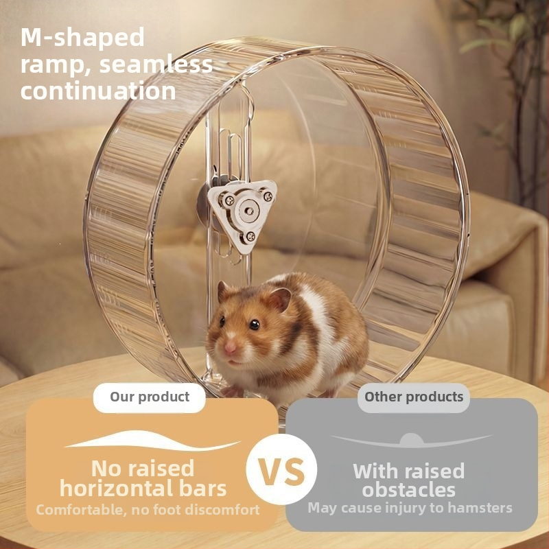 Roata silențioasă pentru hamster cu jucărie, suport decorativ pentru peisaj, montat pe perete pentru hamsterul auriu