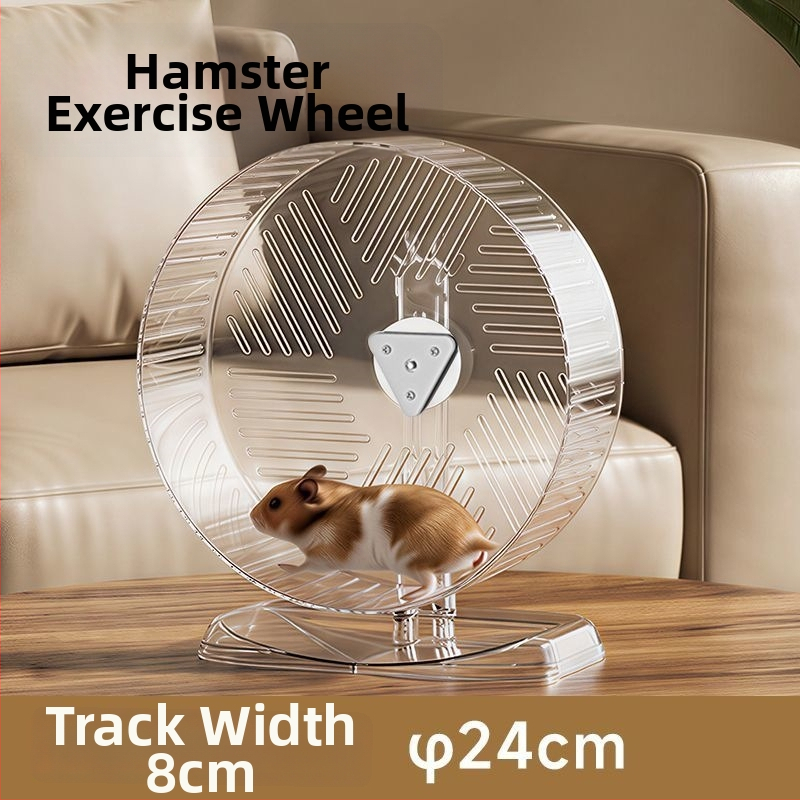 Roata silențioasă pentru hamster cu jucărie, suport decorativ pentru peisaj, montat pe perete pentru hamsterul auriu