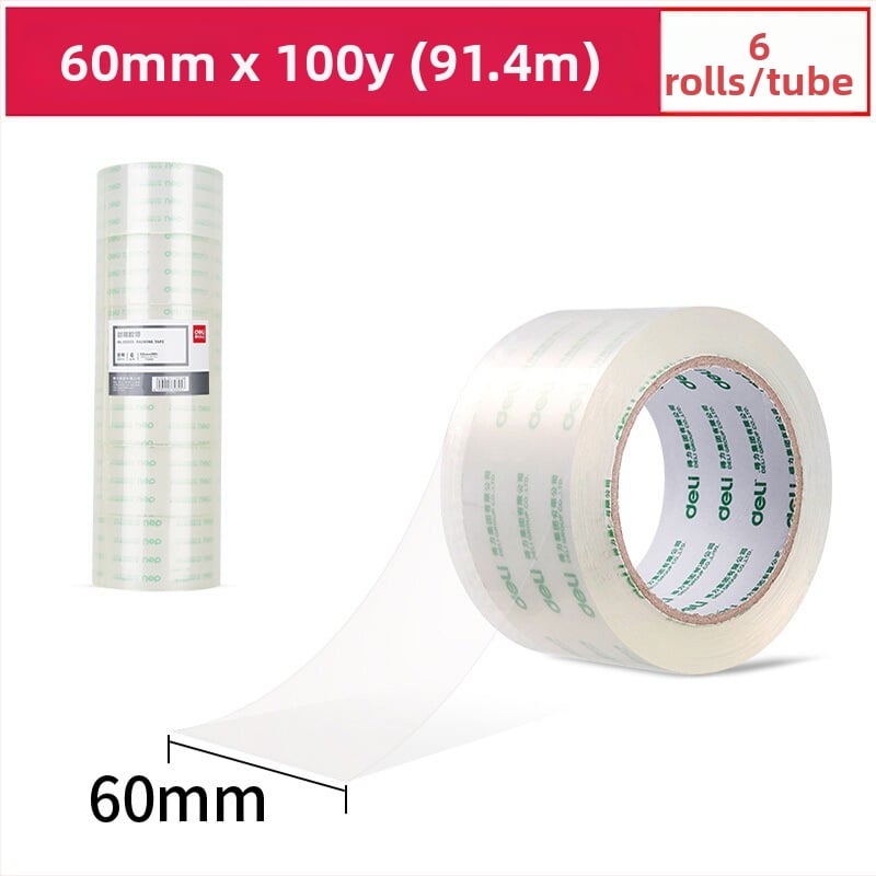 Deli 30325 bandă de ambalaj transparentă, lățime 60 mm, lungime 91,4 m