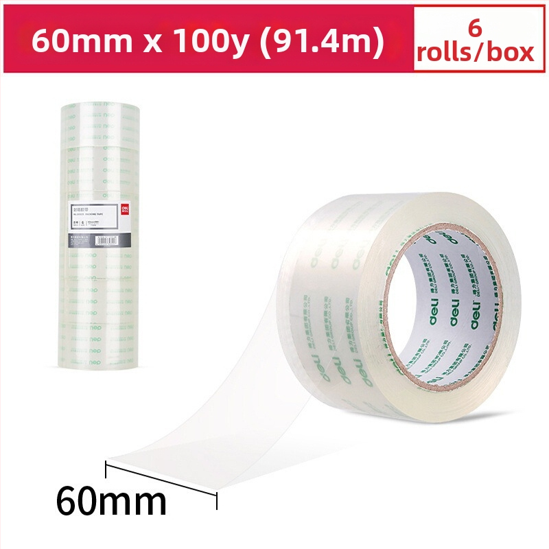 Deli 30325 bandă de ambalaj transparentă, lățime 60 mm, lungime 91,4 m