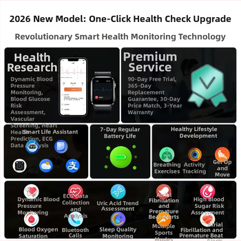 Ceas inteligent all-in-one nou în 2026: monitorizare lipide și glucoză, ritm cardiac, apeluri Bluetooth, precizie 99%, acid uric și indicatori triple-high