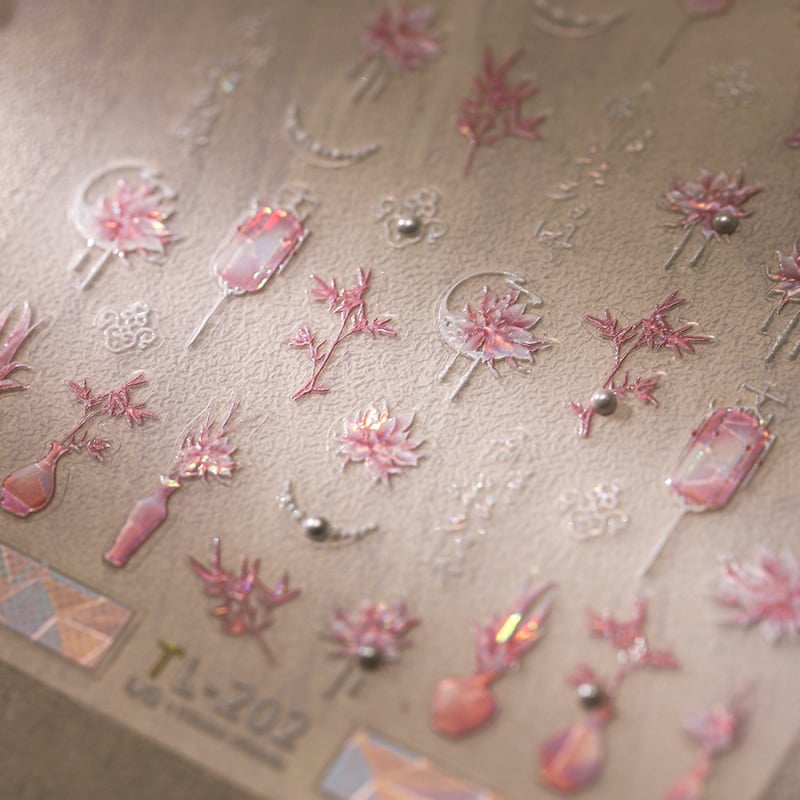 Autocolant de unghii 3D 5D cu fluture, spate în relief, Linglong TL-202