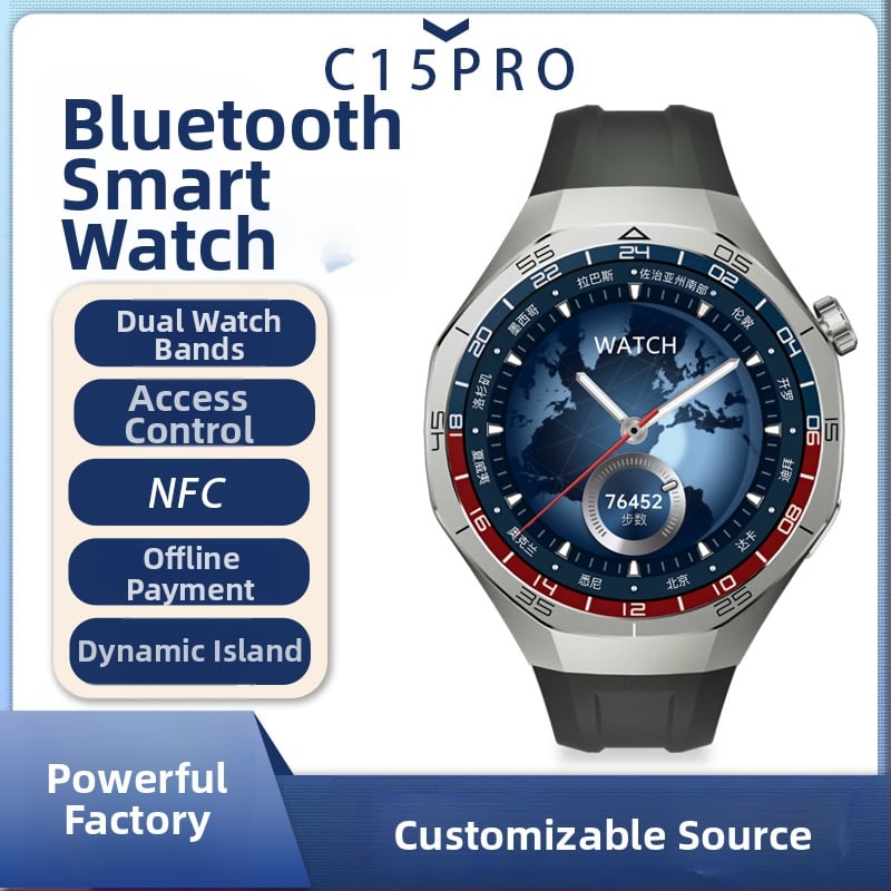 GT5Pro Ceas inteligent cu puls, tensiune arterială, NFC, monitorizare glicemie, apel Bluetooth