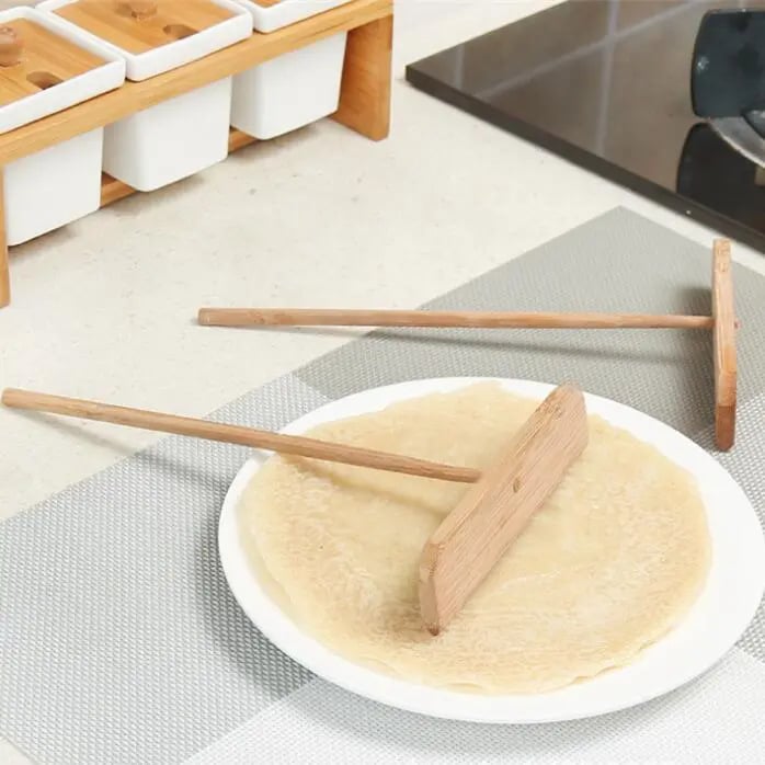 Set de unelte pentru clătite și produse de panificație, spatulă pentru clătite, greblă de bambus pentru clătite