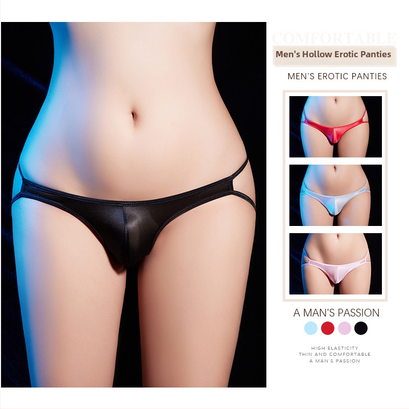 Pánske sexy spodné prádlo Desire's Temptation s dutými nohavičkami, ľahké, pohodlné, lesklé a lákavé, priedušné, elastické tangá
