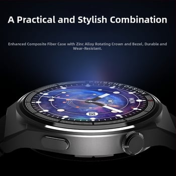 Ceas inteligent GT3 MAX, ecran rotund, curele interschimbabile, model bărbat, monitorizare ritm cardiac, oxigen din sânge, tensiune arterială, monitorizarea somnului, apeluri Bluetooth