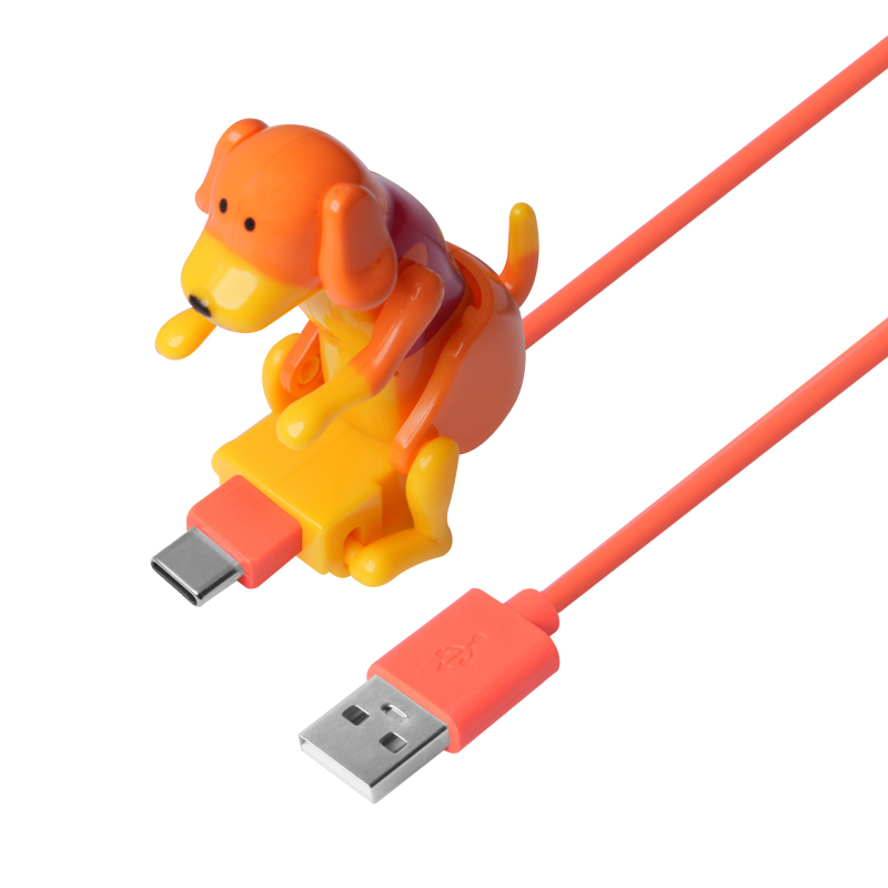Cablu USB-C pentru încărcare rapidă, cu design de cățeluș în mișcare, lungime 1–2 m