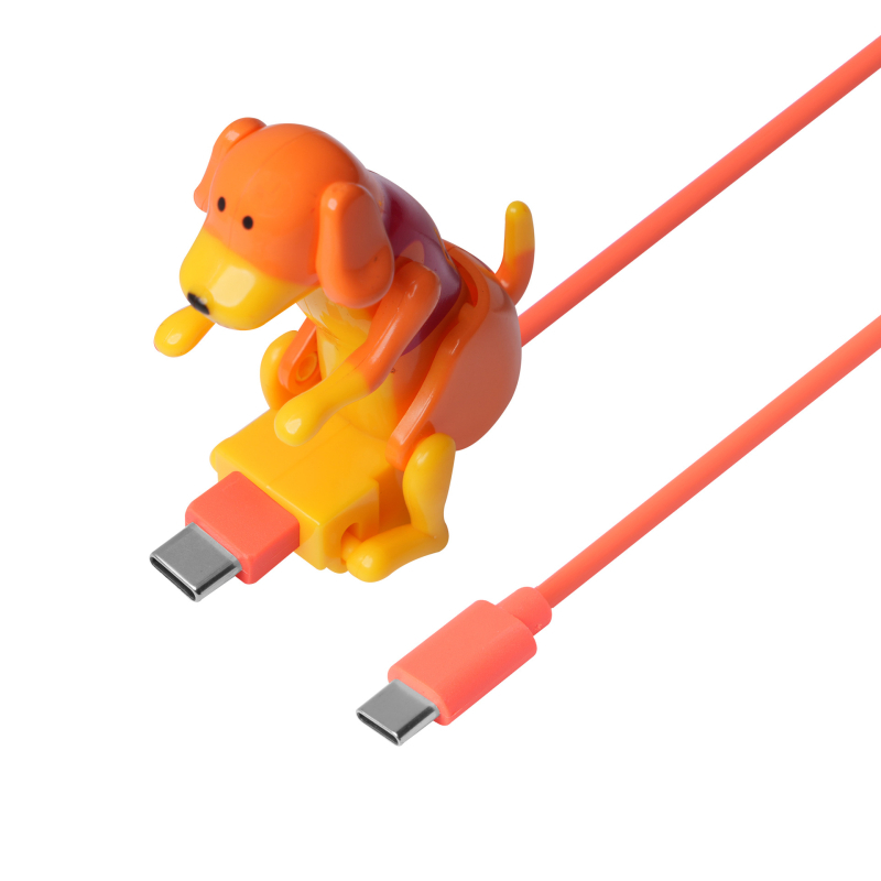 Cablu USB-C pentru încărcare rapidă, cu design de cățeluș în mișcare, lungime 1–2 m