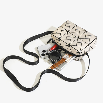 Geantă mică pătrată cu model mori de vânt, imprimeu romb geometric, geantă crossbody mini pentru femei