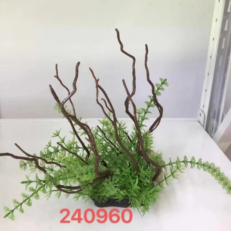Plante artificiale decorative pentru acvariu și micro-peisaje; ornamente pentru amenajarea acvariului, disponibile în vrac.