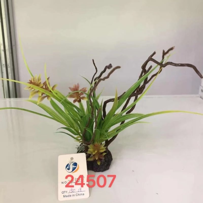 Plante artificiale decorative pentru acvariu și micro-peisaje; ornamente pentru amenajarea acvariului, disponibile în vrac.
