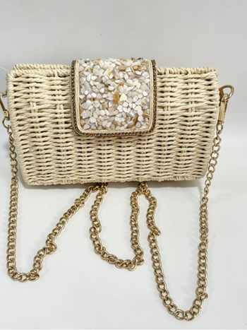Geantă crossbody din sfoară de hârtie, mică, textură de înaltă calitate, design minimalist, geantă feminină luxoasă