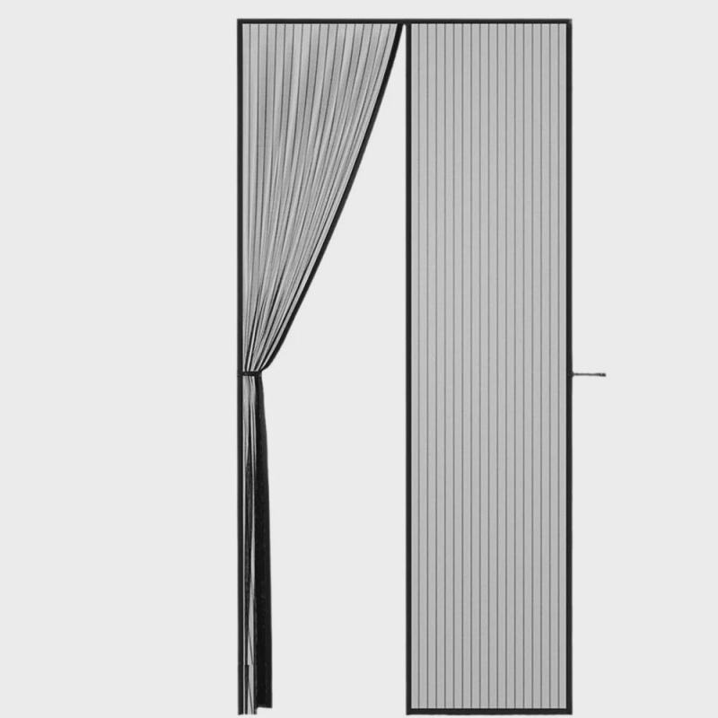 Draperie de ușă cu Velcro, auto-adezivă, fără găuri, curea izolantă termică pentru uși și ferestre din sticlă, translucidă