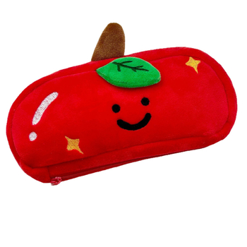 Penar plush în formă de măr roșu, capacitate mare pentru rechizite și machiaj pentru fete
