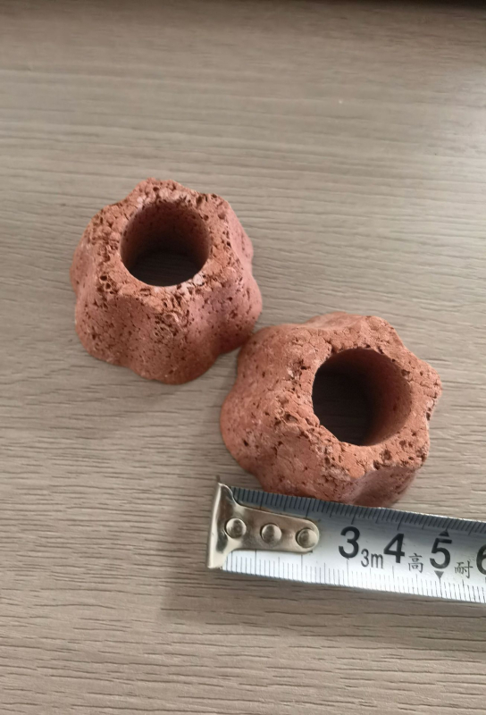 Inel din piatră vulcanică pentru plante acvatice – inel perforat pentru plantare, bază fixă și inel de scufundare pentru decorul acvariului