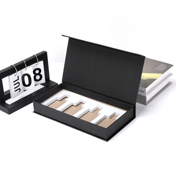 Guohao cutie cosmetică magnetică cu capac rabat, carton gri, cutie cadou în stil carte, ambalaj cosmetic personalizabil