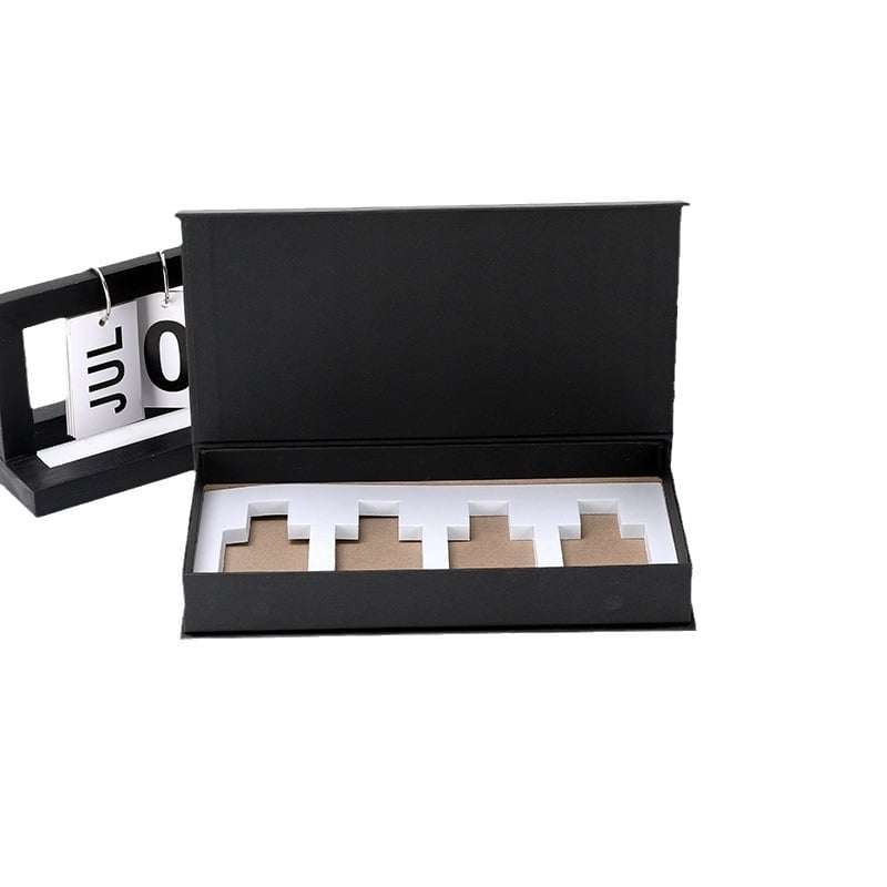 Guohao cutie cosmetică magnetică cu capac rabat, carton gri, cutie cadou în stil carte, ambalaj cosmetic personalizabil