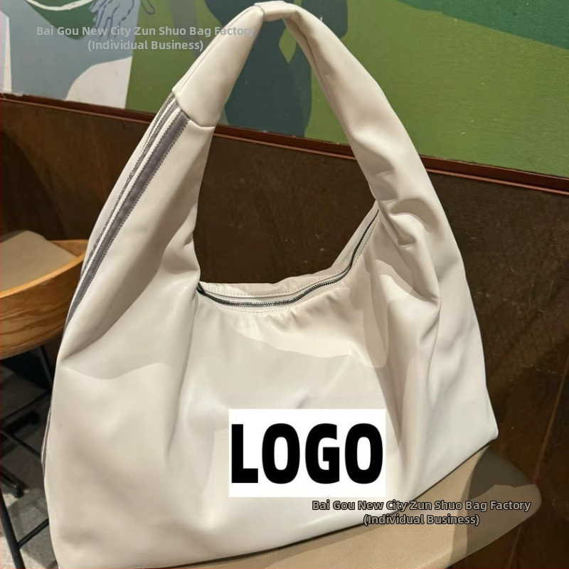 Veľkokapacitná dámska taška, PU Cloud Tote, mestský minimalistický štýl, tvar vankúša, zips, nosenie v ruke alebo cez rameno