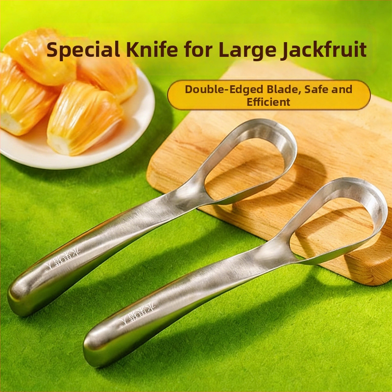 Otvárač na jackfruit z nehrdzavejúcej ocele so zakrivenou čepeľou – naberačka na jadierka a semienka melónov