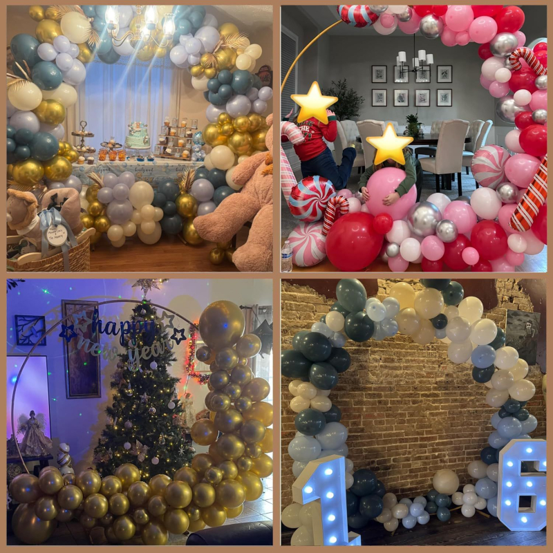 Arce circulare pentru nunți și evenimente, arcade aurii pentru decorarea spațiilor