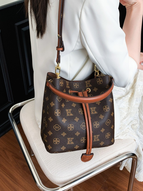 Geantă bucket imprimată pentru femei, curea de umăr crossbody
