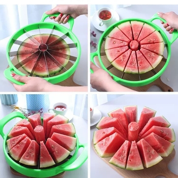 Nagy rozsdamentes acél dinnye- és cantaloupe-szeletelő