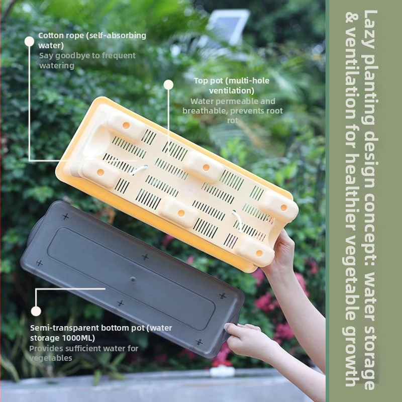 Ghiveci dreptunghiular pentru uz casnic, pentru cultivarea căpșunilor și legumelor pe balcon, jardiniertă lungă pe pervaz, cu irigare automată