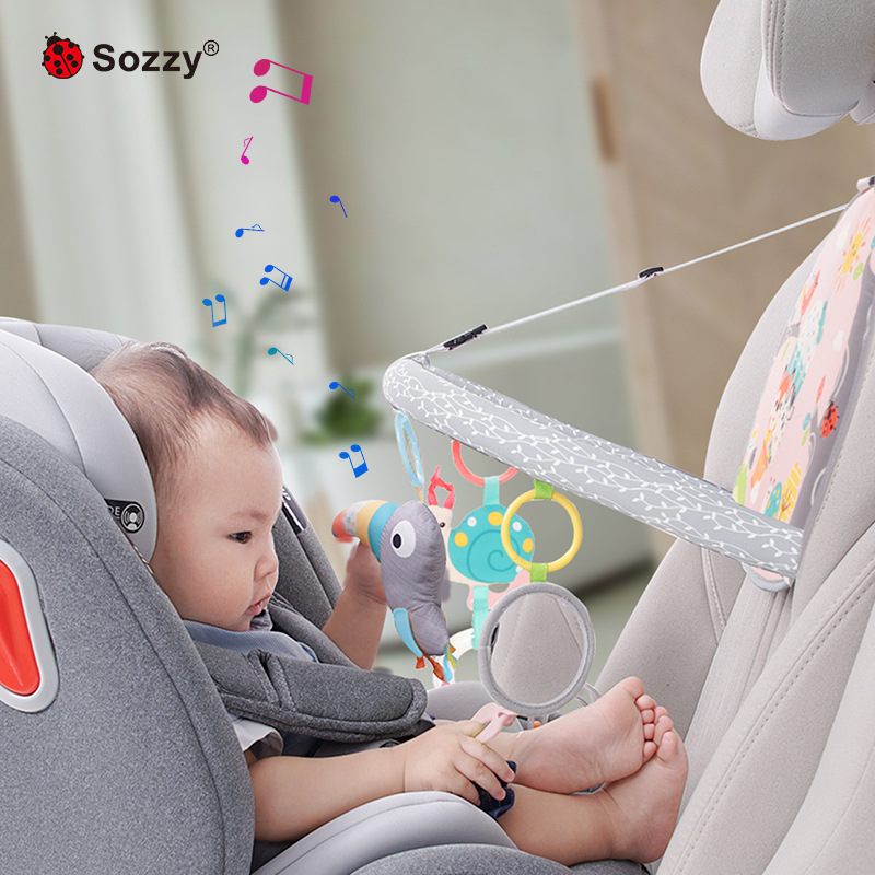 Sozzy pandant arc pentru nou-născut, jucărie liniștitoare pentru mașină și pătuț, jucărie educativă 0-1 ani