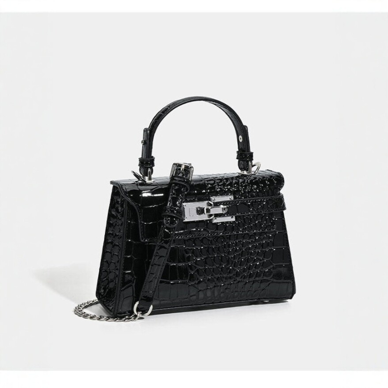 Geantă Kelly pentru femei, textură de crocodil, model 2026, lux ușor, potrivită pentru umăr sau crossbody