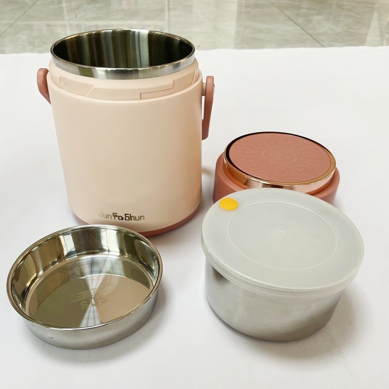 Cutie de prânz termoizolată din oțel inoxidabil, trei straturi, 2L, pentru angajați și studenți, recipient portabil pentru mese acasă