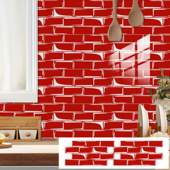 Plăci autoadezive cu model geometric din cristal, culoare solidă, pentru backsplash-ul bucătărie – impermeabile și rezistente la ulei (5+ bucăți)