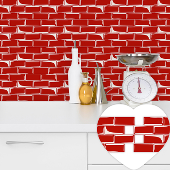 Plăci autoadezive cu model geometric din cristal, culoare solidă, pentru backsplash-ul bucătărie – impermeabile și rezistente la ulei (5+ bucăți)