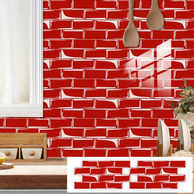 Plăci autoadezive cu model geometric din cristal, culoare solidă, pentru backsplash-ul bucătărie – impermeabile și rezistente la ulei (5+ bucăți)