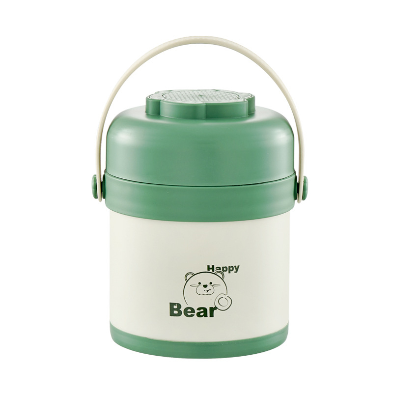 Cutie de prânz izolată, din oțel inox 304, portabilă, dublu compartiment, 1–2 L, oală/bol pentru supă