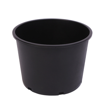 Ghiveci din plastic dur negru, gură rotundă, capacitate mare pentru pomi fructiferi, design rustic îngroșat, variante în mai multe dimensiuni